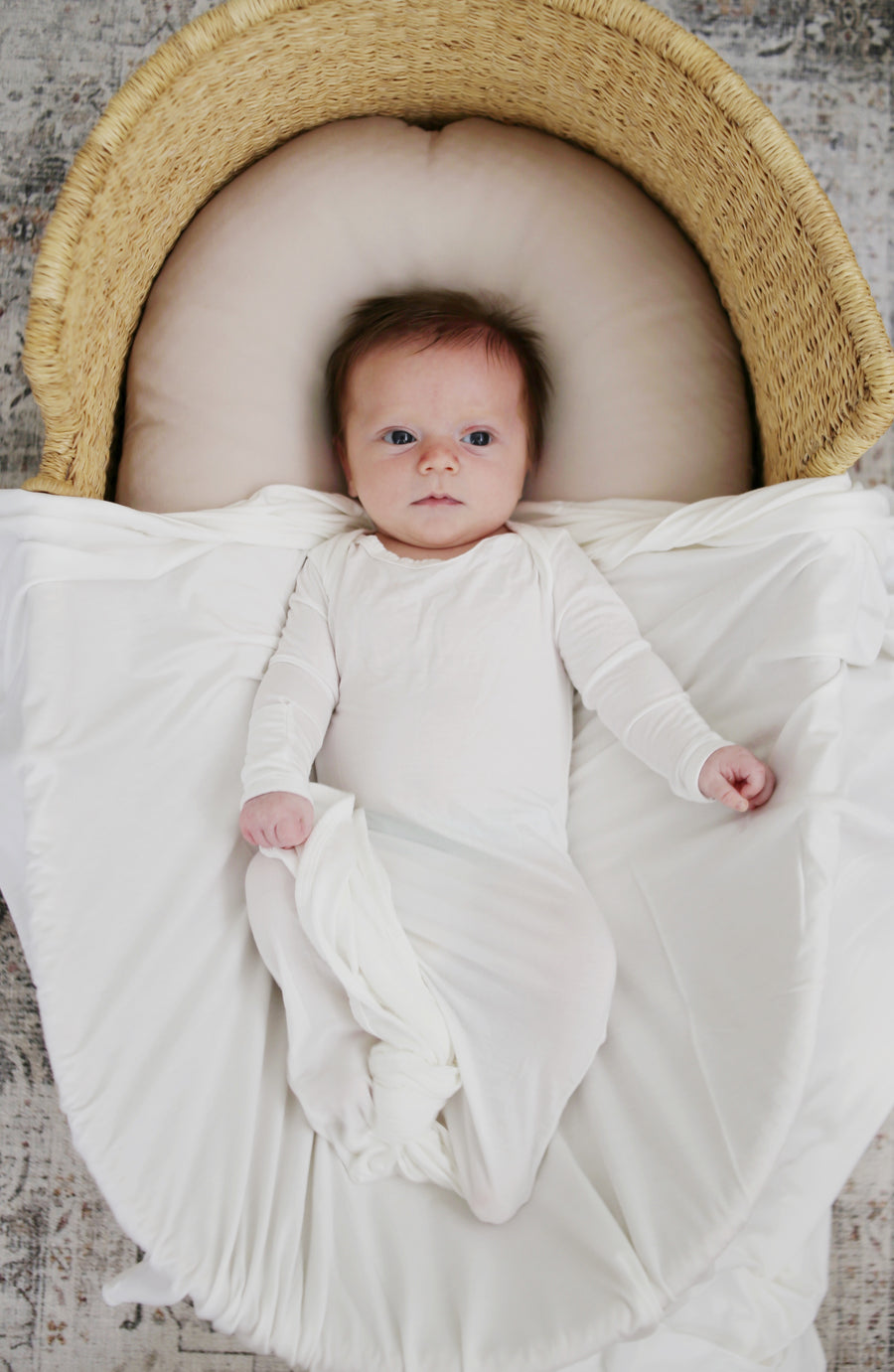 Cloud White Bamboo Swaddle Blanket